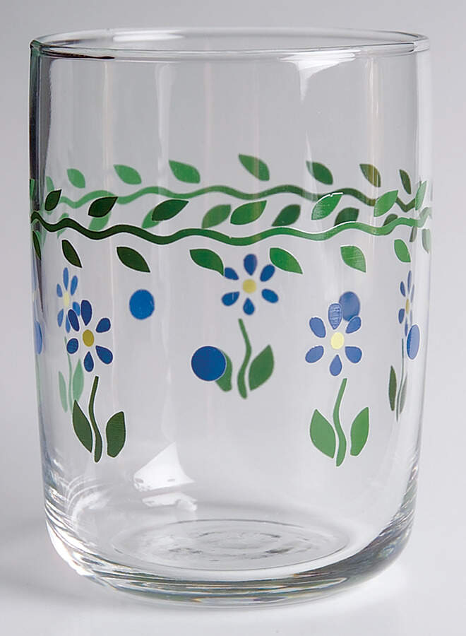 Cloverhill Floral Glassware Double Old Fashioned by Pfaltzgraff-1