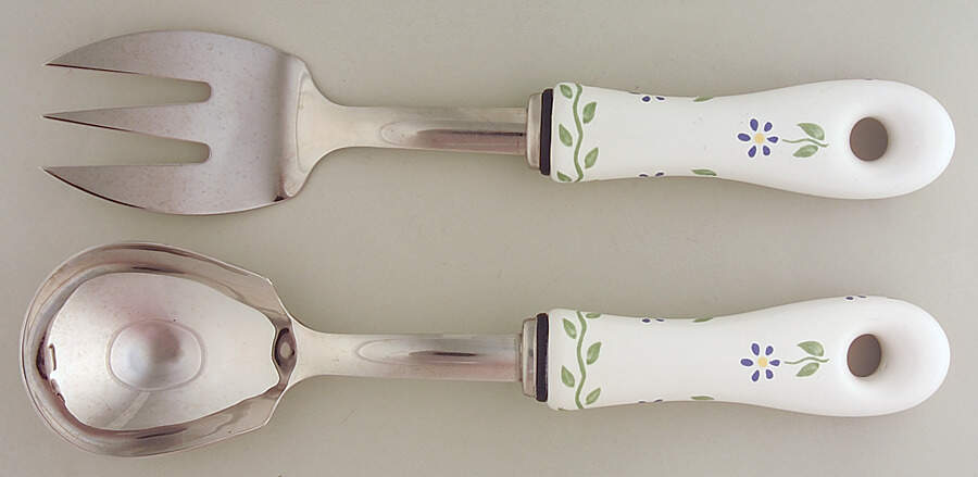 Cloverhill Floral (2 Piece) Salad Set with Stainless Bowl by Pfaltzgraff-1