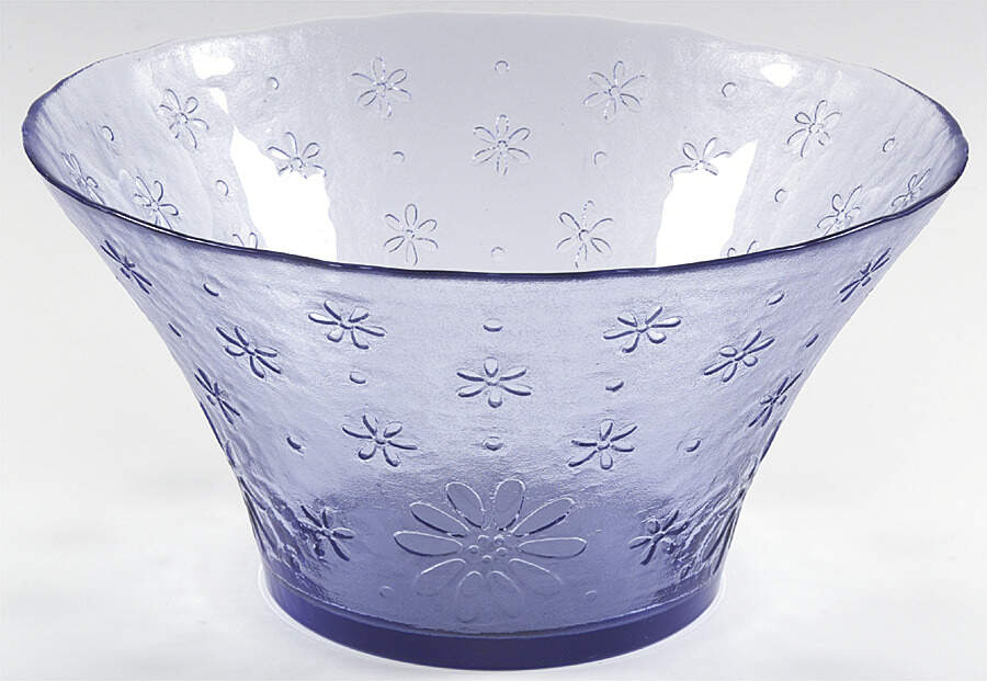 Cloverhill Floral 12" Glassware Salad Bowl by Pfaltzgraff-1