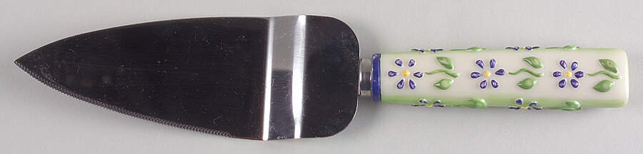 Cloverhill Floral Pie/Cake Server with Resin Handle by Pfaltzgraff-1