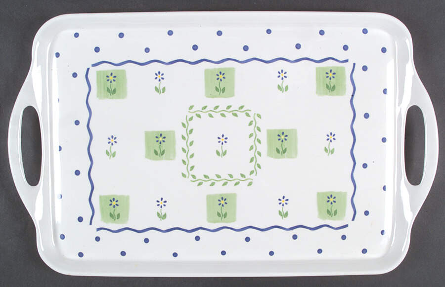 Cloverhill Floral Handled Melamine Tray by Pfaltzgraff-1