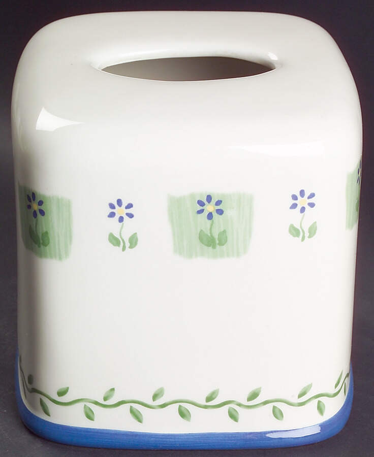 Cloverhill Floral Square Tissue Box Cover by Pfaltzgraff-1