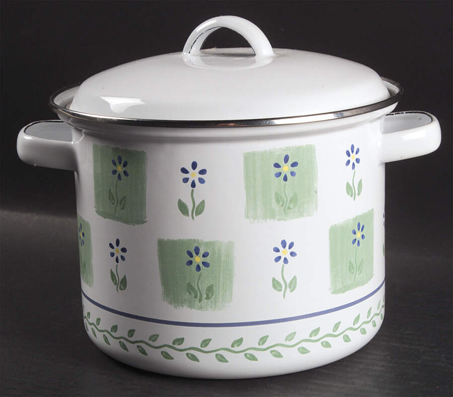 Cloverhill Floral 3.5 Qt Metal Stockpot by Pfaltzgraff-1