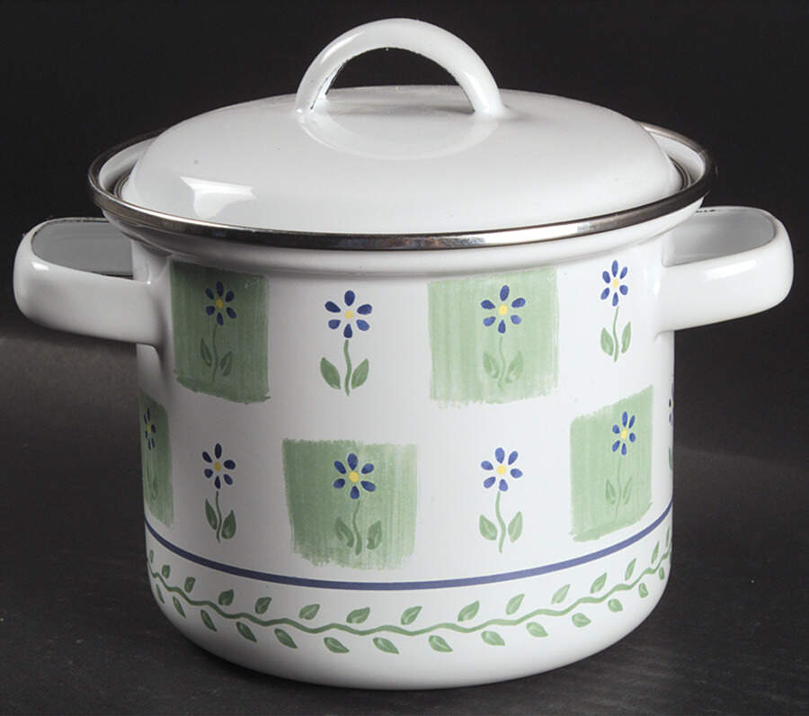Cloverhill Floral 1.5 Qt Metal Stockpot by Pfaltzgraff-1