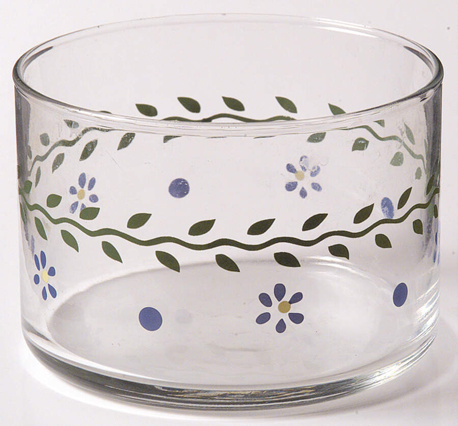 Cloverhill Floral Small Glassware Storage Jar No Lid by Pfaltzgraff-1