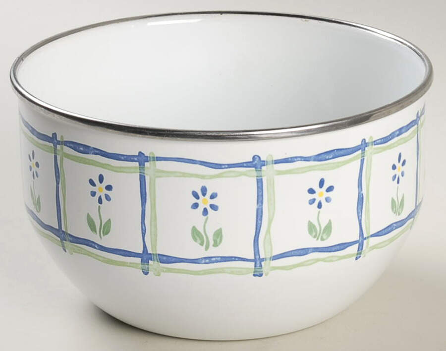 Cloverhill Floral 7" Metal Bowl by Pfaltzgraff-1