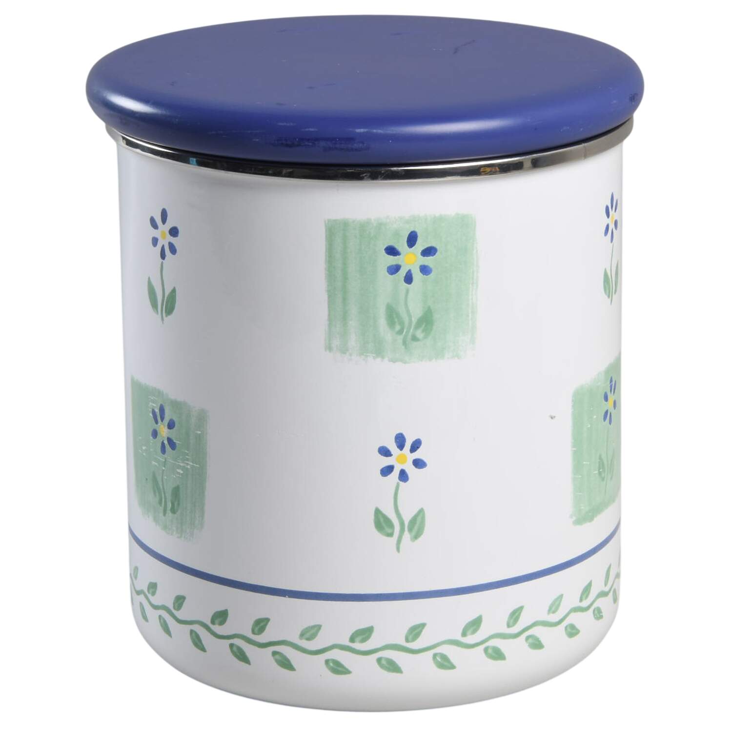 Cloverhill Floral Medium Metal Canister & Wood Lid by Pfaltzgraff-1