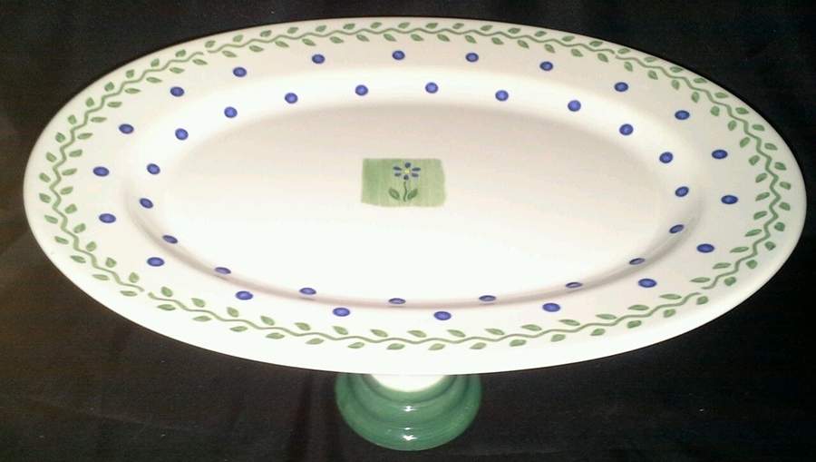 Cloverhill Floral Footed Cake Plate by Pfaltzgraff-1