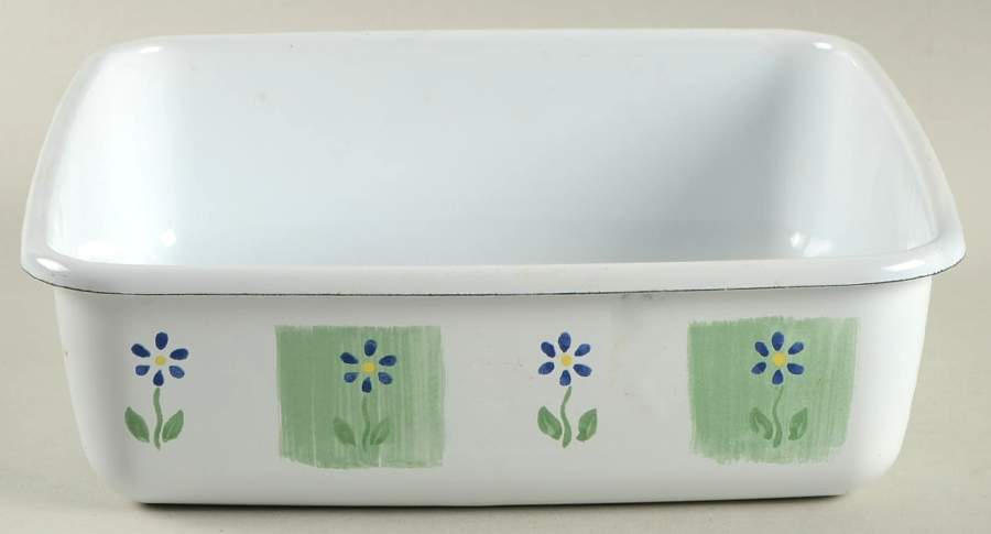 Cloverhill Floral 8" Metal Square Baker by Pfaltzgraff-1