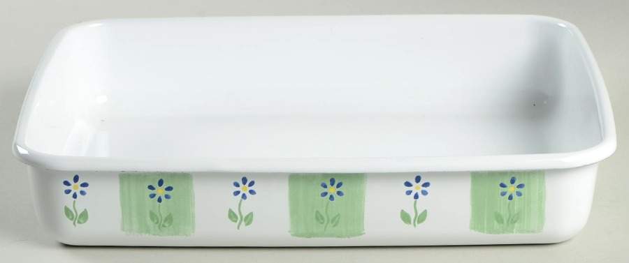 Cloverhill Floral 11" Metal Rectangular Baker by Pfaltzgraff-1