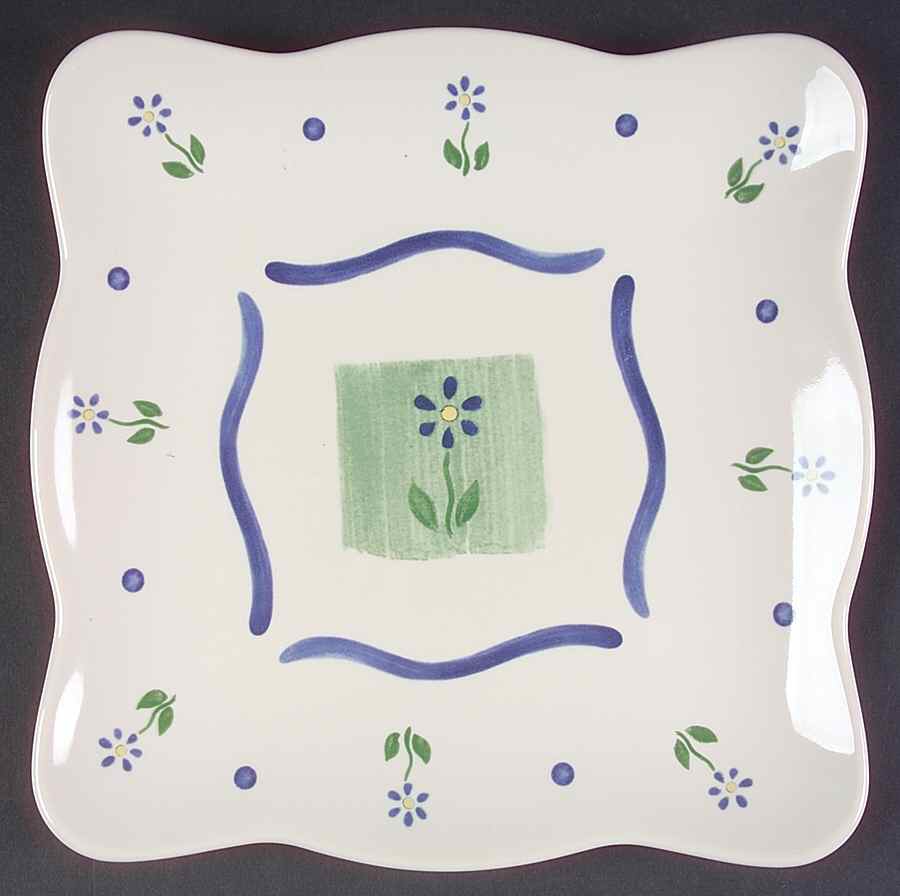 Cloverhill Floral 8" Square Buffet Plate by Pfaltzgraff-1