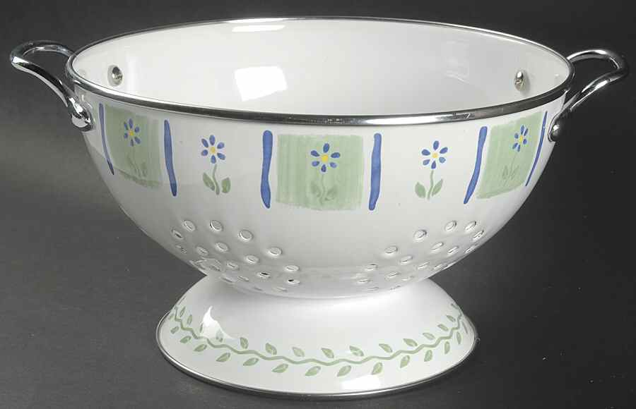 Cloverhill Floral Metal Colander by Pfaltzgraff-1