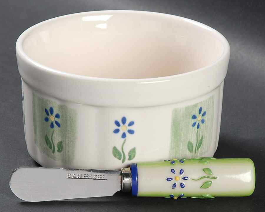 Cloverhill Floral Dip Bowl & Spreader Set by Pfaltzgraff-1