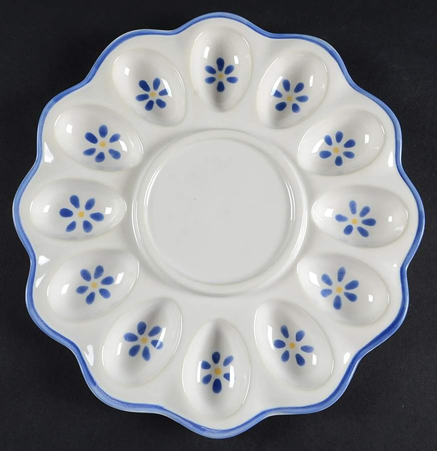 Cloverhill Floral Sculpted Deviled Egg Plate by Pfaltzgraff-1