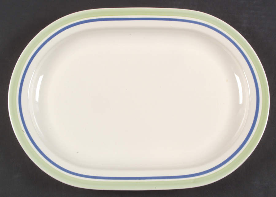 Cloverhill Band 14" Oval Serving Platter by Pfaltzgraff-1