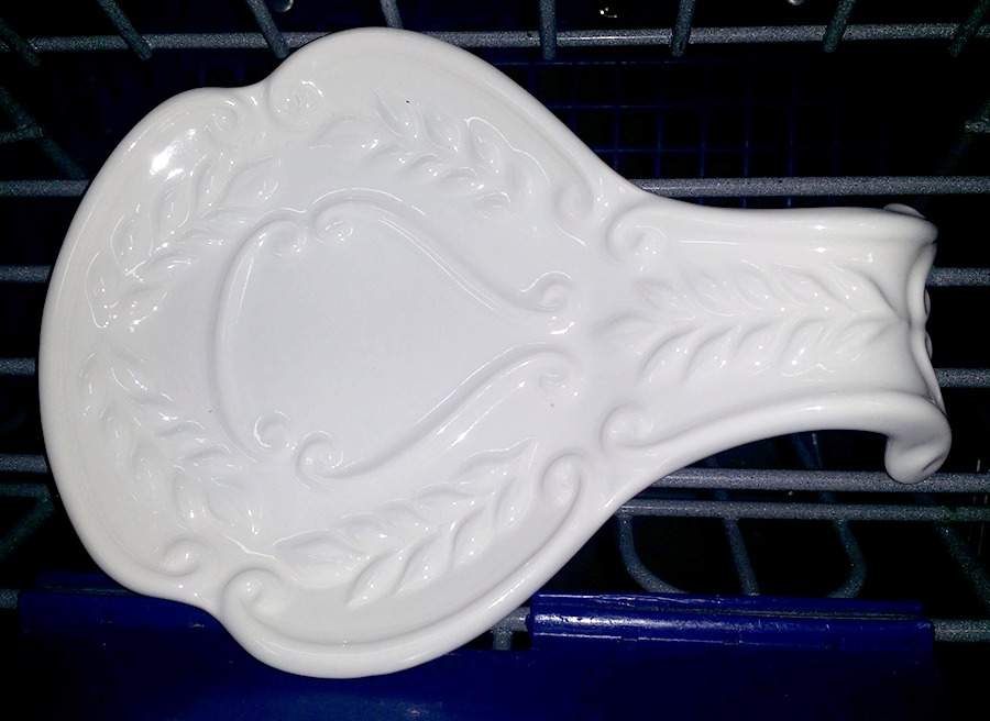 Laurel White (Scalloped) Spoon Rest/Holder (Holds 1 Spoon) by Pfaltzgraff-1