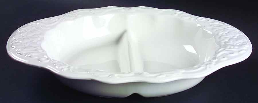 Petals Oval Divided Vegetable Bowl by Pfaltzgraff-1