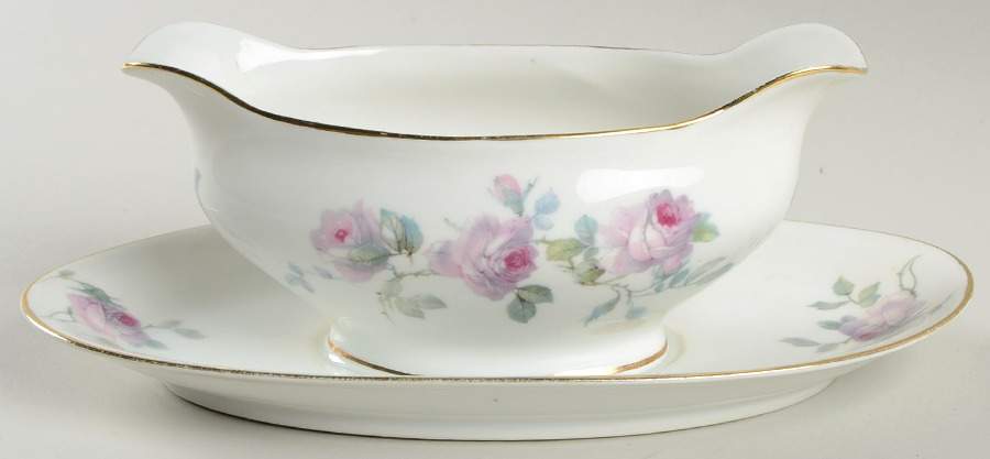 2005 Gravy Boat with Attached Underplate by Porcelain Union-1