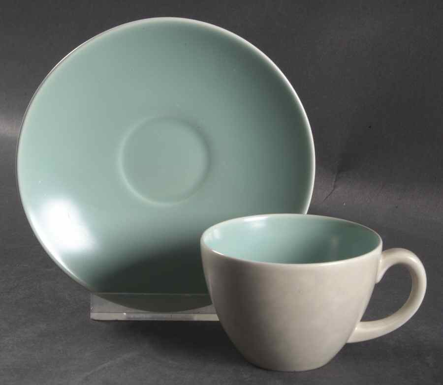 POO1 Flat Demitasse Cup & Saucer Set by Poole Pottery-1