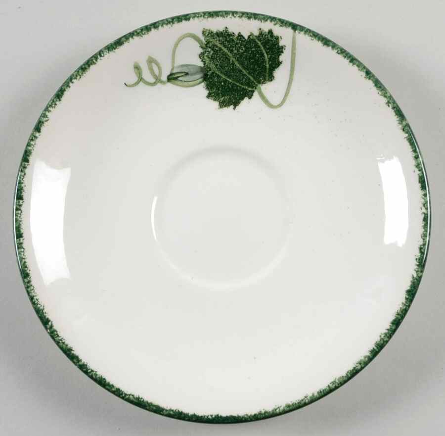 Green Leaf Saucer for Breakfast Cup by Poole Pottery-1
