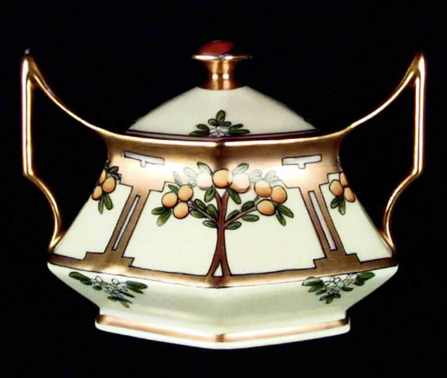 Orange Tree Sugar Bowl & Lid by Pickard-1