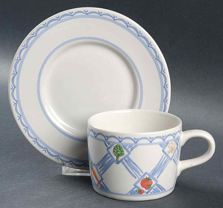 Country Market Flat Cup & Saucer Set by Pfaltzgraff-1