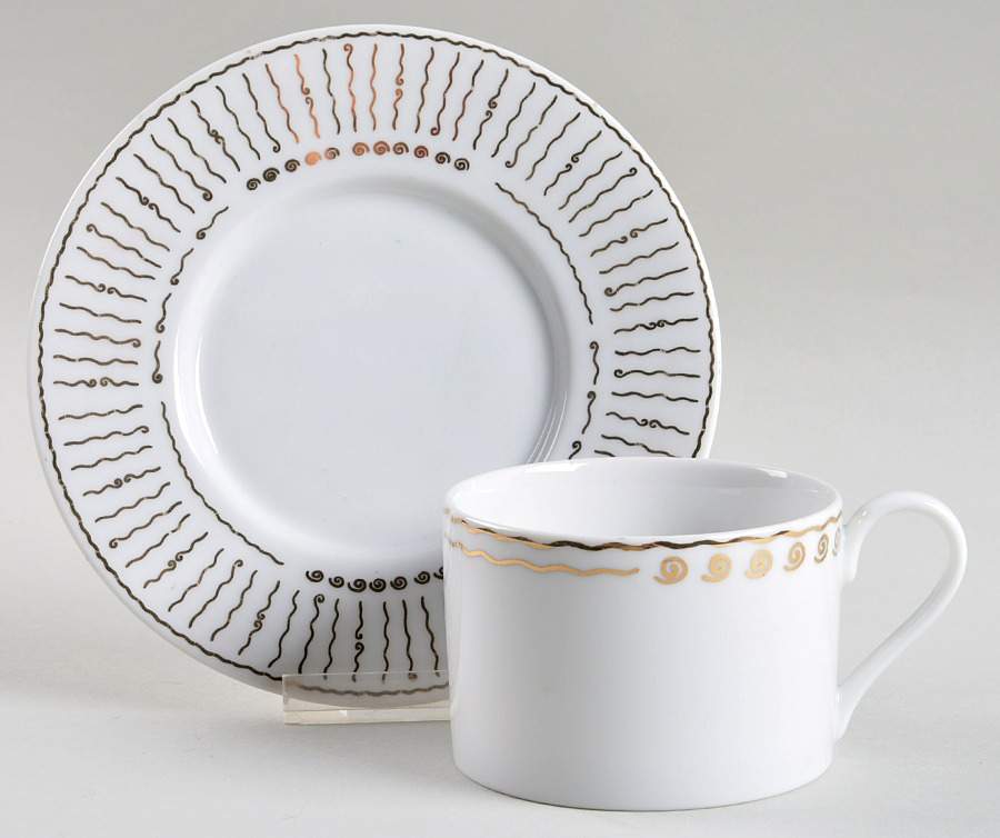 Nile Flat Cup & Saucer Set by Pottery Barn China-1