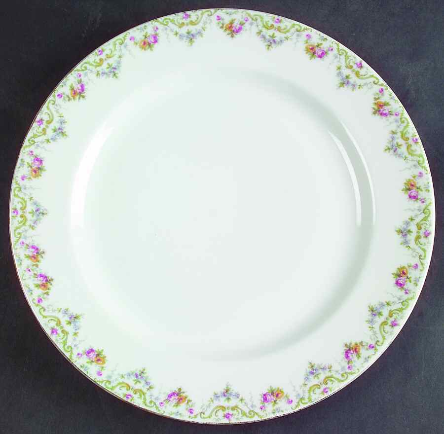 POY130 (GOLD TRIM) Dinner Plate by Jean Pouyat-1