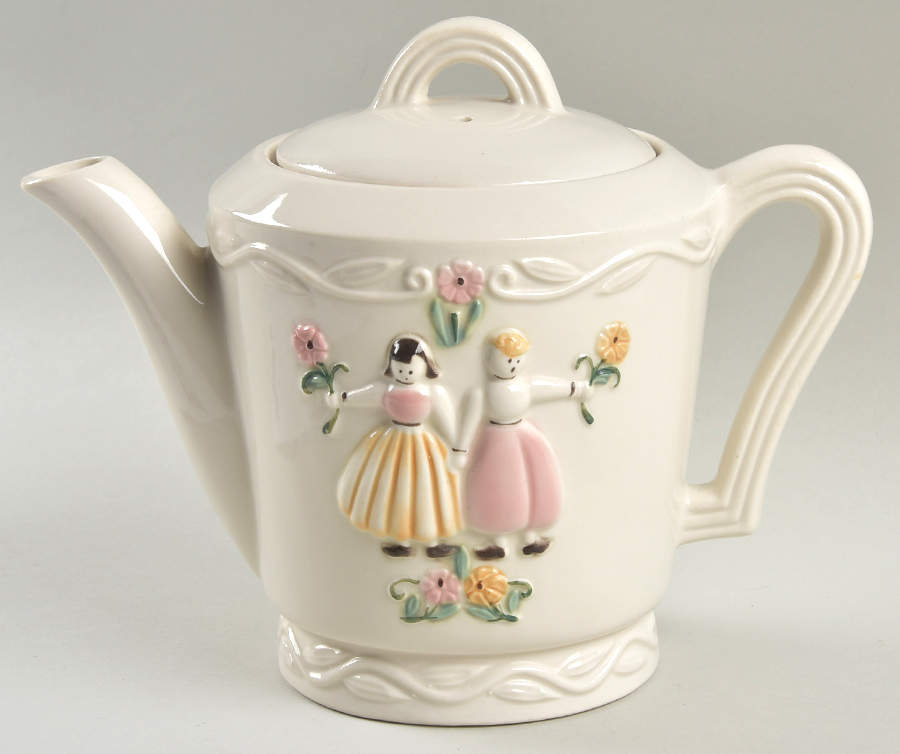 Dutch Boy & Girl Teapot & Lid by Porcelier-1