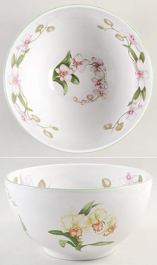 Orchids 9" Salad Serving Bowl by Porta-1