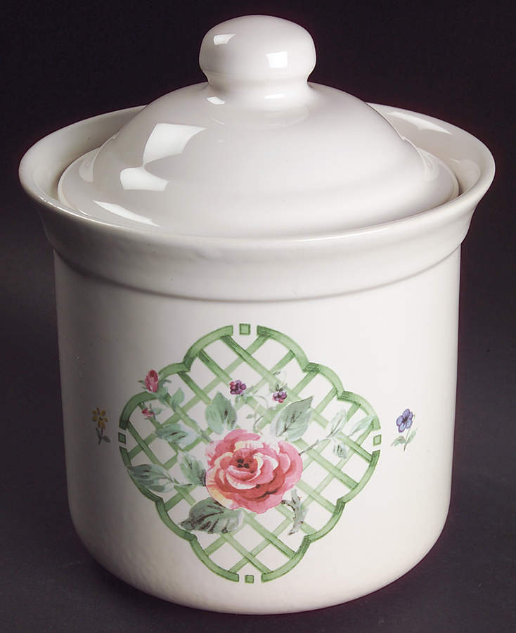 Garden Trellis Small Canister & Lid by Pfaltzgraff-1