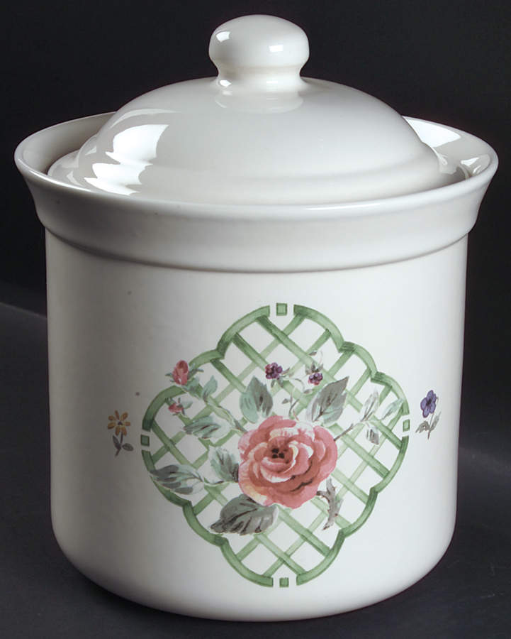 Garden Trellis Large Canister & Lid by Pfaltzgraff-1
