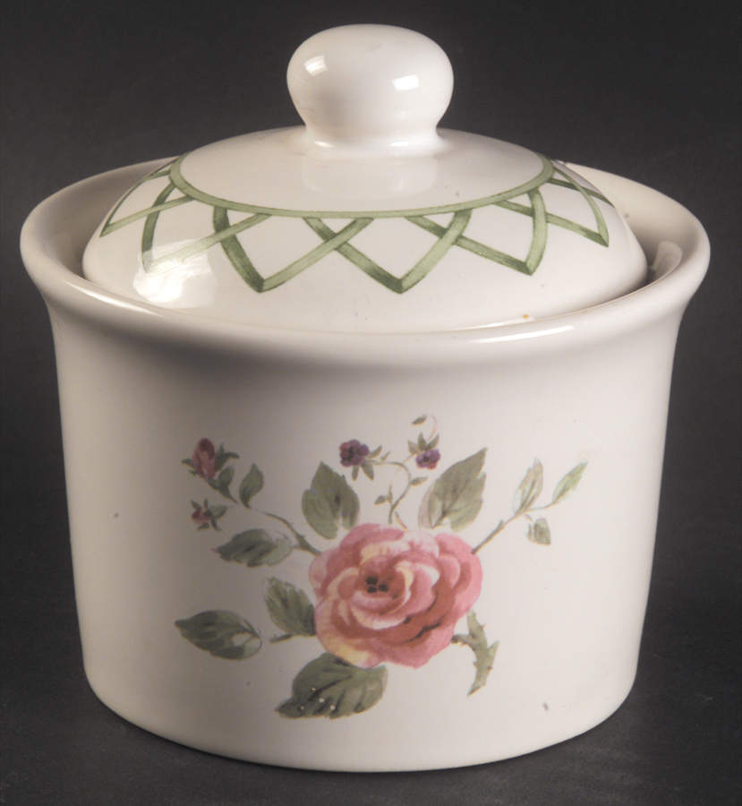 Garden Trellis Sugar Bowl & Lid by Pfaltzgraff-1