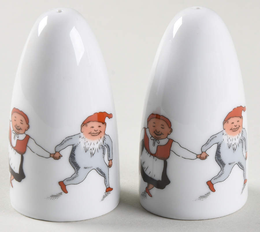 Nisse (Red Trim) Salt & Pepper Set by Porsgrund-1