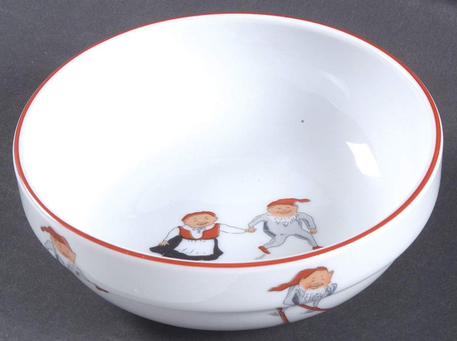 Nisse (Red Trim) Coupe Cereal Bowl by Porsgrund-1
