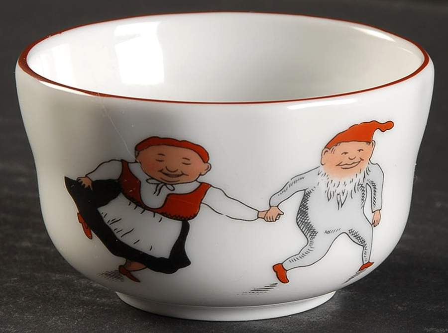 Nisse (Red Trim) Mini Open Sugar Bowl by Porsgrund-1