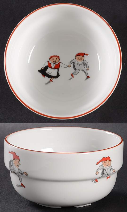 Nisse (Red Trim) 4" Round Serving Bowl by Porsgrund-1