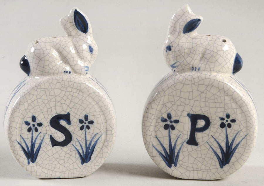 Dedham Rabbit Figural Salt & Pepper Set by Potting Shed-1