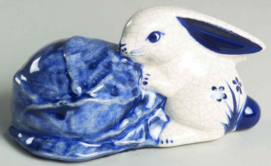 Dedham Rabbit Rabbit with Cabbage Figurine by Potting Shed-1