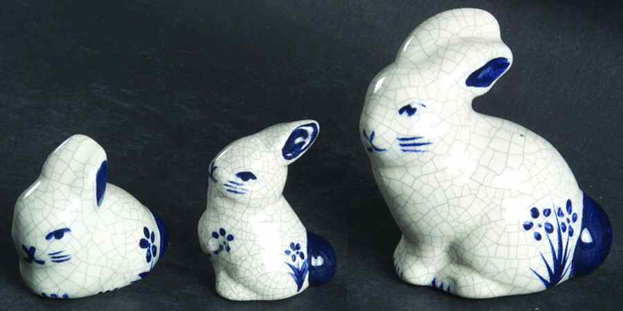 Dedham Rabbit (Set of 3) Rabbit Figurine by Potting Shed-1