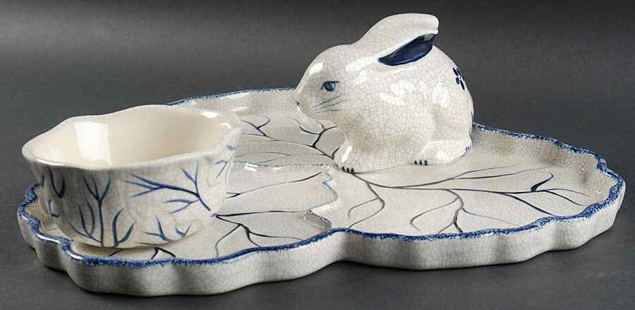 Dedham Rabbit Chip/Dip Set (2 Piece) by Potting Shed-1