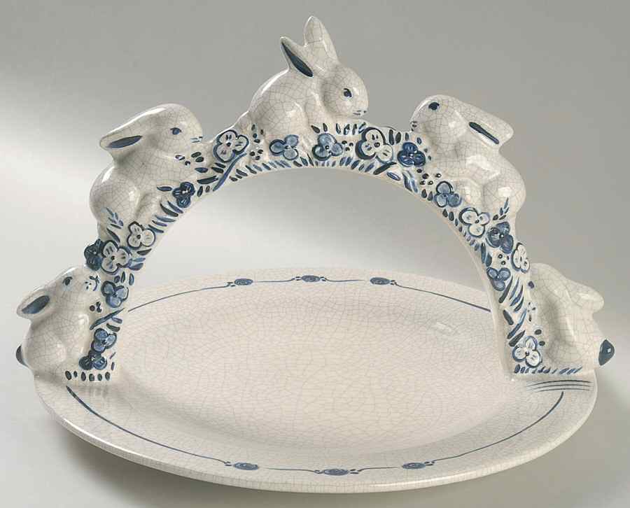 Dedham Rabbit Large Handled Cake Plate by Potting Shed-1