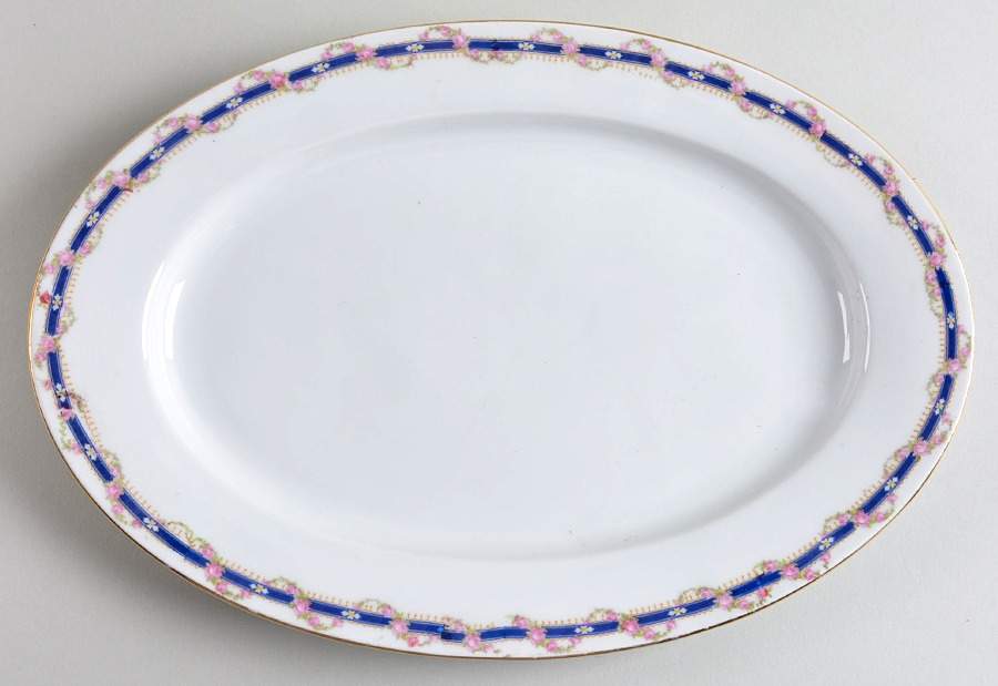 1832 12" Oval Serving Platter by Porcelain Union-1