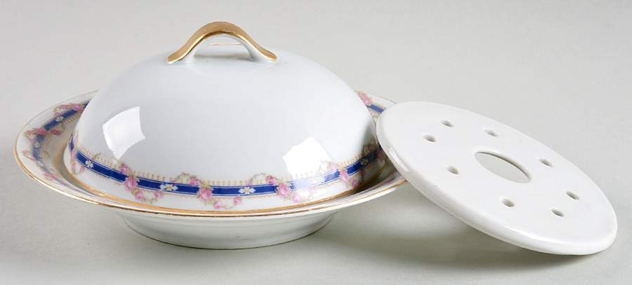 1832 Round Covered Butter by Porcelain Union-1