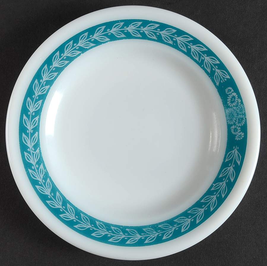 Autumn Bands Turquoise Bread & Butter Plate by Pyrex-1