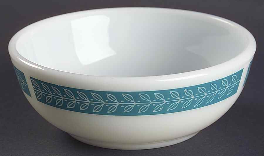 Autumn Bands Turquoise Coupe Cereal Bowl by Pyrex-1