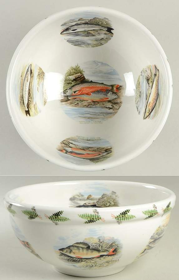 Compleat Angler Fern 9" Salad Serving Bowl by Portmeirion-1