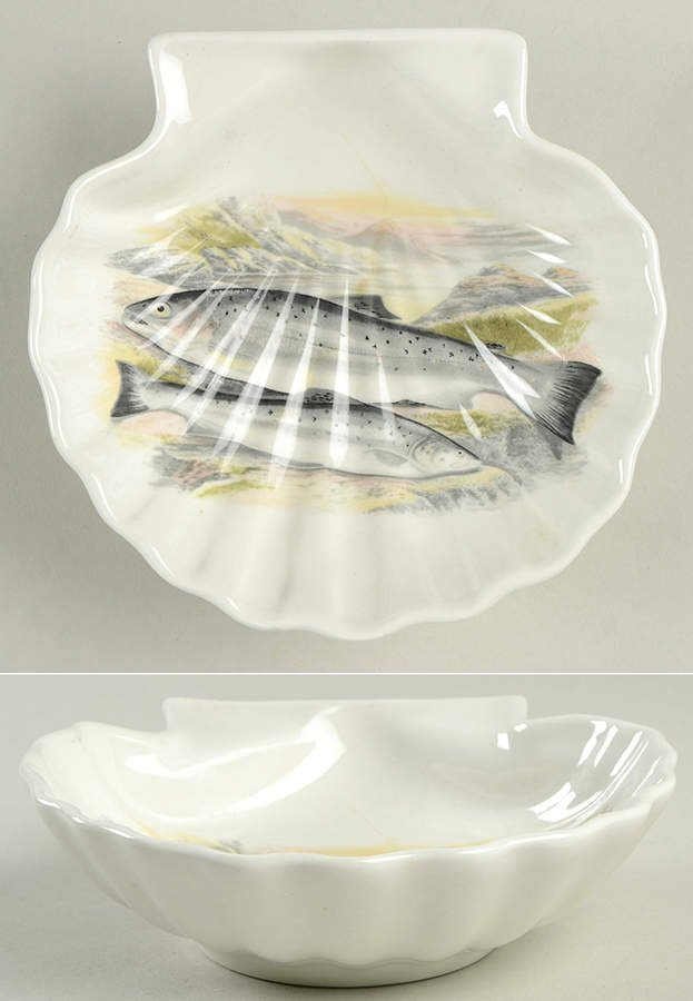 Compleat Angler Fern Shell Shaped Dish by Portmeirion-1