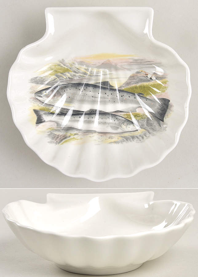 Compleat Angler Fern Shell Shaped Dish by Portmeirion-1