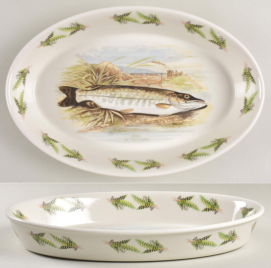 Compleat Angler Fern 15" Oval Baker by Portmeirion-1